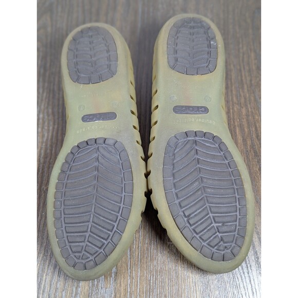 Crocs Adrina II Closed Toe Slip On Ballet Flats Shoes Womens 7 Olive Green Logo - Picture 12 of 13